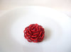 Vintage Red Glass Flower Brooch Pin 110320