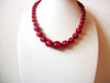 Vintage Cranberry Red Moonglow Necklace 110620