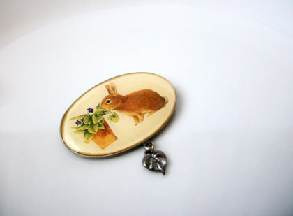 1995 M Bastin Bunny Brooch Pin 112916