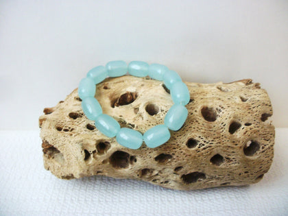 Natural Blue Chalcedony Gemstone Faceted Chalcedony Stone Genuine Chalcedony Stretch Bracelet 112916