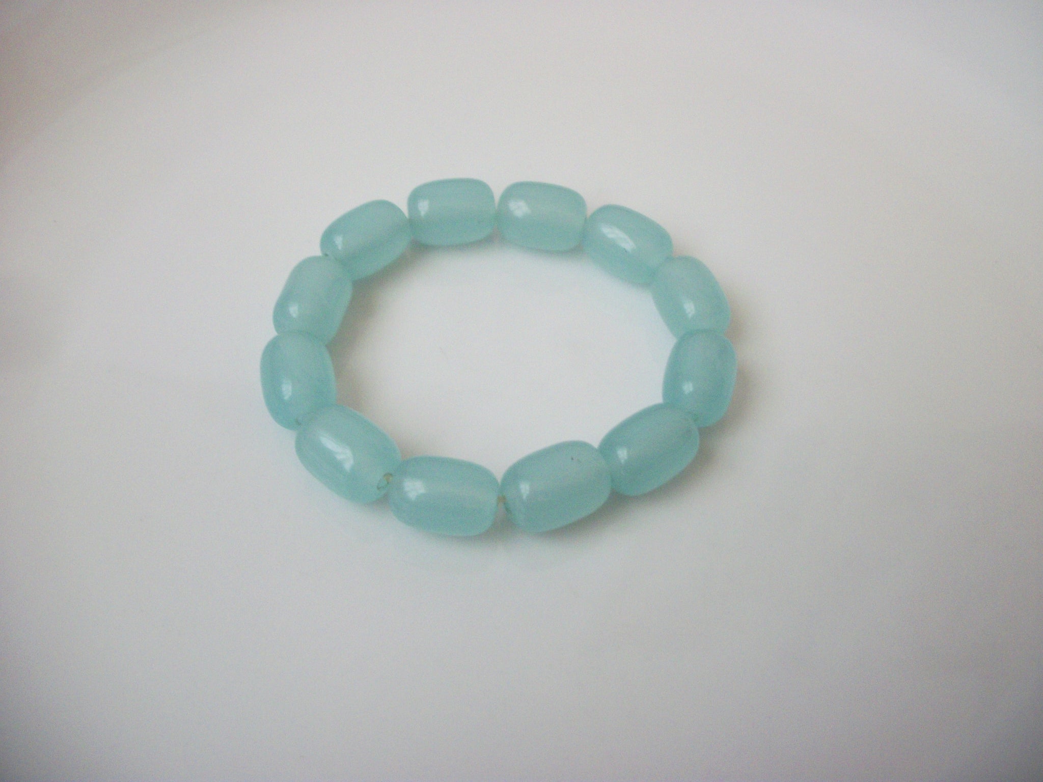 Natural Blue Chalcedony Gemstone Faceted Chalcedony Stone Genuine Chalcedony Stretch Bracelet 112916