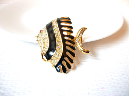 Retro Large Fish Rhinestone Brooch Pin 110420
