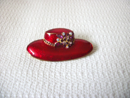 Vintage Red Hat Brooch 41120