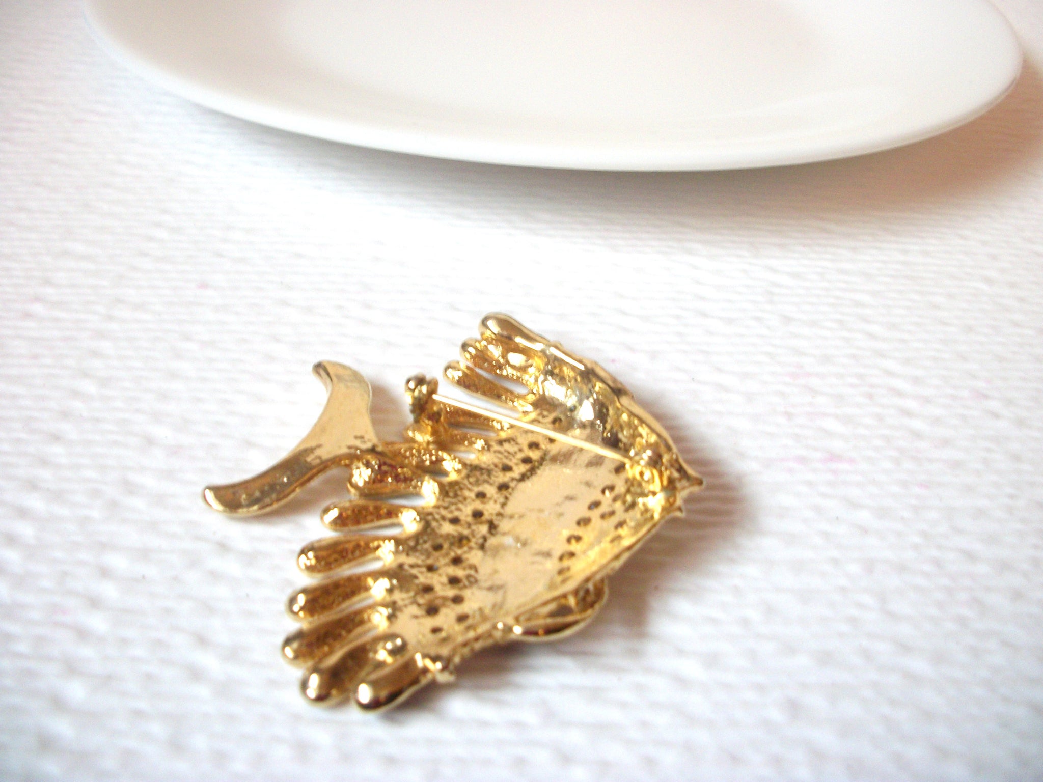 Retro Large Fish Rhinestone Brooch Pin 110420