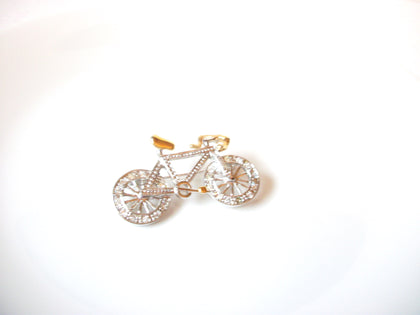 Vintage Rhinestone Bike Brooch Pin 110620