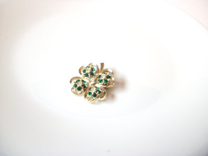 Vintage Shamrock Glover Rhinestone Brooch Pin 110620