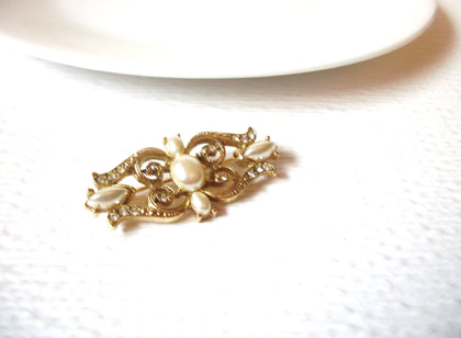 Vintage Glass Pearl Brooch Pin 110620