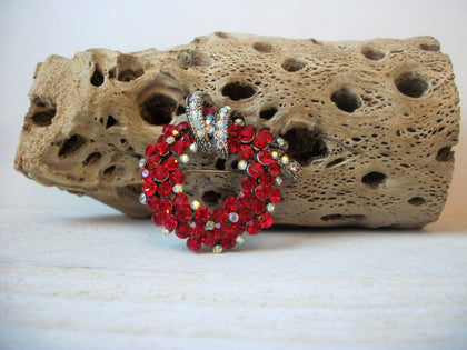 Austrian Red Rhinestones Circular Brooch 113016