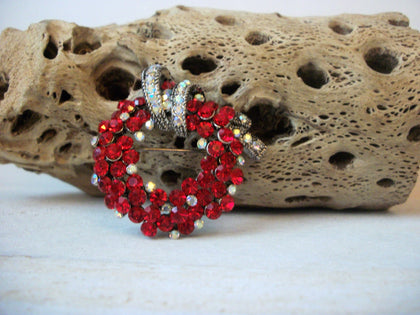 Austrian Red Rhinestones Circular Brooch 113016