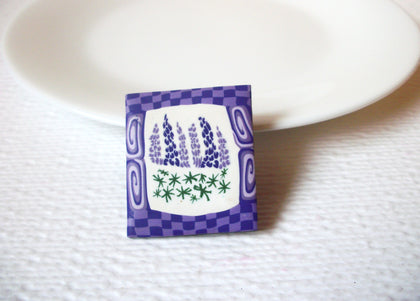 Vintage Fimo Polymer Clay Lavender Brooch Pin 110620