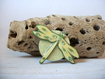 RARE Lucinda Pins, Dragonfly Brooch Pins, Designs By Lucinda, Insect Brooch Pins, Rhinestones Brooch Pins 113016