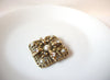 Vintage Glass Pearl Rhinestone Brooch Pin 110620