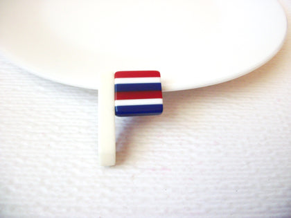 Vintage Lucite Flag Brooch Pin 110520
