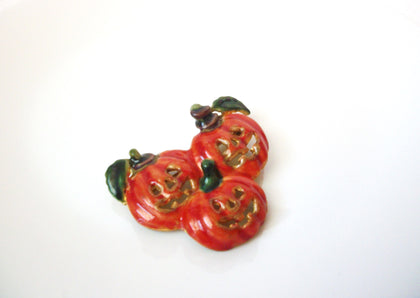 Vintage Halloween Pumpkin Brooch Pin 110520