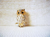 Vintage Barn Owl Rhinestones Glass Owl Brooch 41220