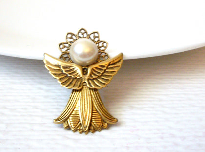 Vintage 1950s Angel Brooch Pin 110820