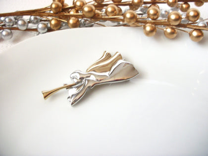 Vintage Angel Trumpet Brooch Pin 72116A