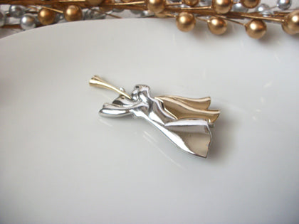 Vintage Angel Trumpet Brooch Pin 72116A