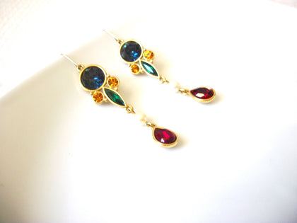 Vintage Bezel Czech Glass Earrings 41320