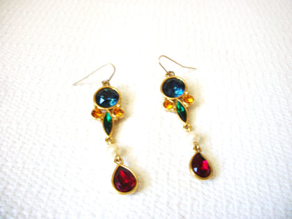 Vintage Bezel Czech Glass Earrings 41320