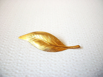 Vintage Gold Toned Leaf Brooch Pin 110520