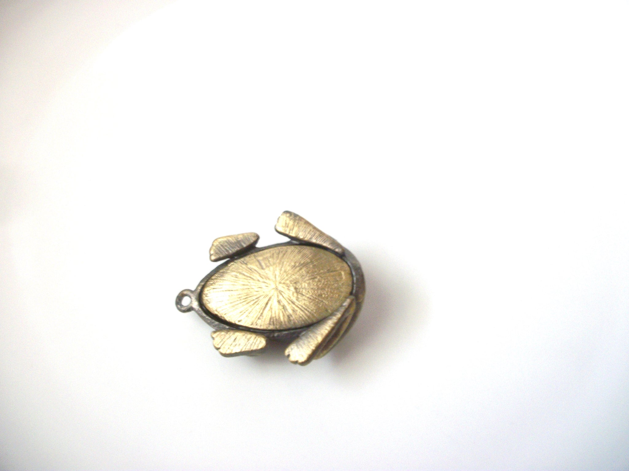 Vintage Antiqued Brass Toad Pendant 72116A