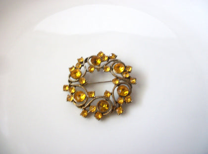 Vintage Rhinestones Wreath Brooch Pendant 72116A