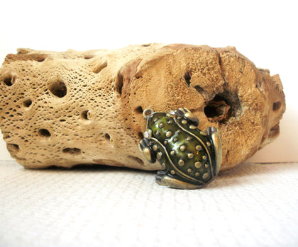 Vintage Antiqued Brass Toad Pendant 72116A