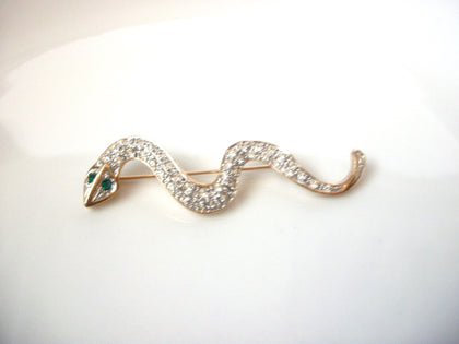 Vintage Rhinestones Snake Brooch Pin 72116A