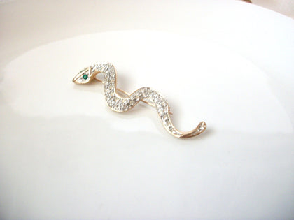 Vintage Rhinestones Snake Brooch Pin 72116A