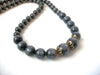 Vintage 50s Gray Moon Glow Beads Necklace 72116A