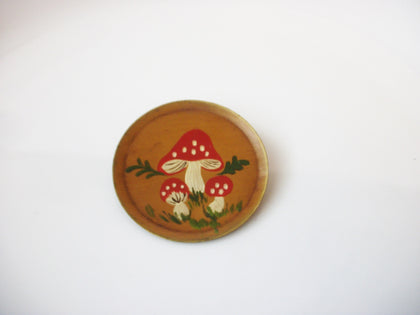 1972 Hand Painted Fliegenpilz Brooch Pin 72116A