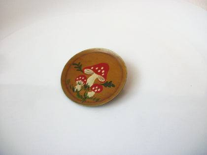 1972 Hand Painted Fliegenpilz Brooch Pin 72116A