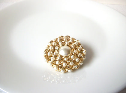 Vintage 1950 Faux Pearl Brooch Pin 110520