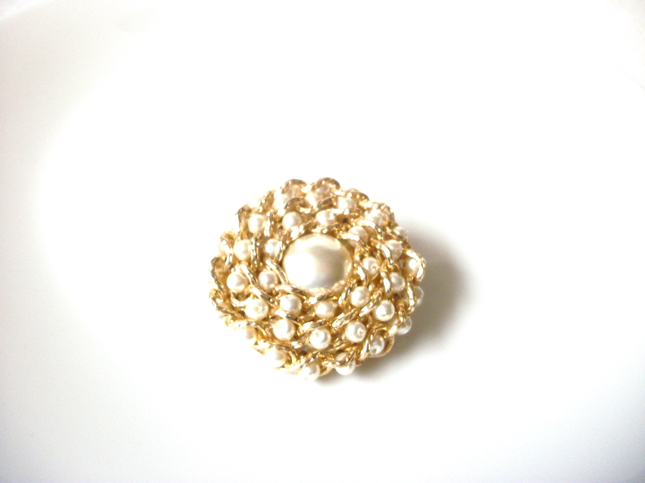 Vintage 1950 Faux Pearl Brooch Pin 110520