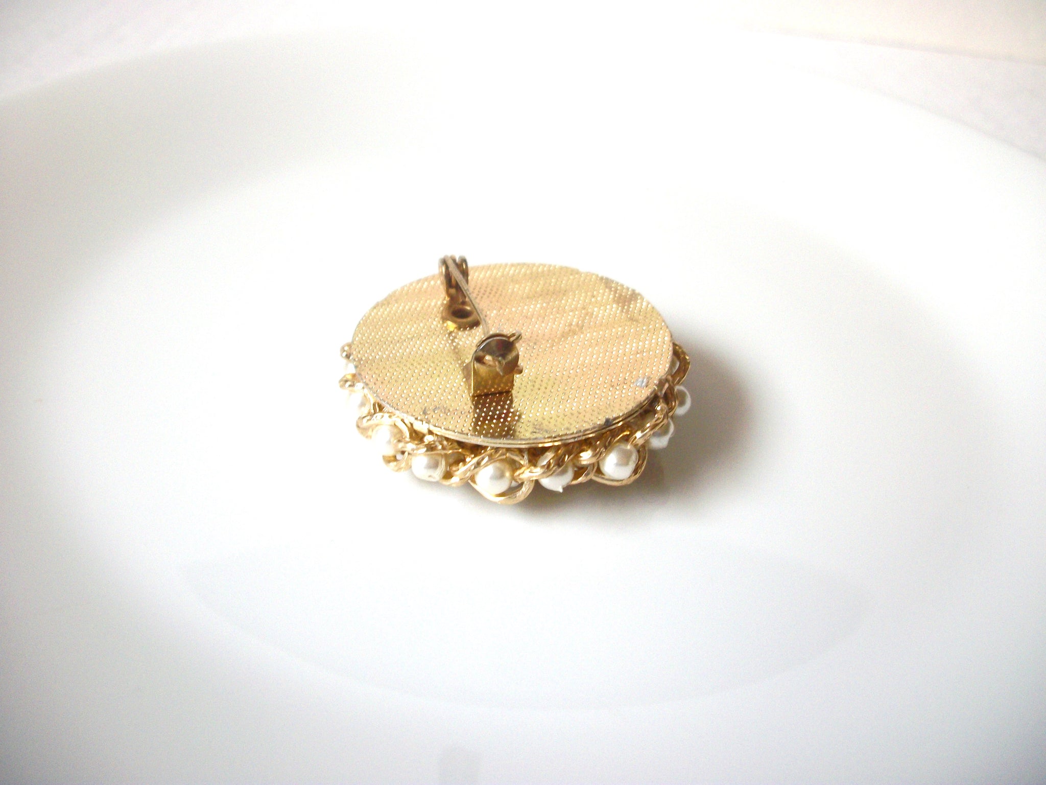 Vintage 1950 Faux Pearl Brooch Pin 110520