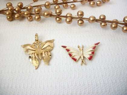 Vintage Butterflies Pendant 2X Lot 72116A