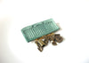 Vintage Ceramic Gardner Brass Brooch Pin 110520