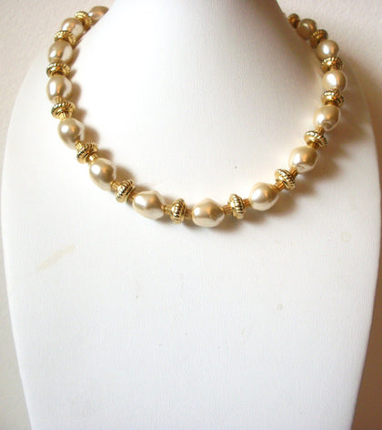 Vintage Glass Pearl Necklace 41420