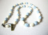 Vintage Pale Blue White Lucite Necklace 110720