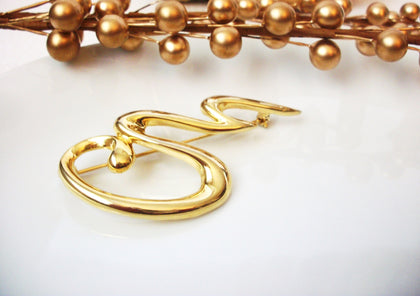 Vintage Abstract Snake Brooch Pin 72116B