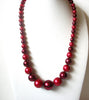 Retro Cranberry Red Necklace 110620