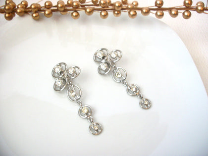 Vintage Long Rhinestones Earrings 71116