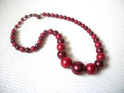 Retro Cranberry Red Necklace 110620