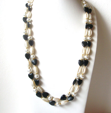 Vintage Lucite Faux Pearls Necklace 110720