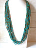 Southwestern 1980s Turquoise Glass Necklace 41420