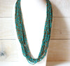 Southwestern 1980s Turquoise Glass Necklace 41420