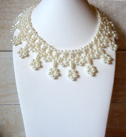 Hand Strung Faux Pearl Necklace 41420