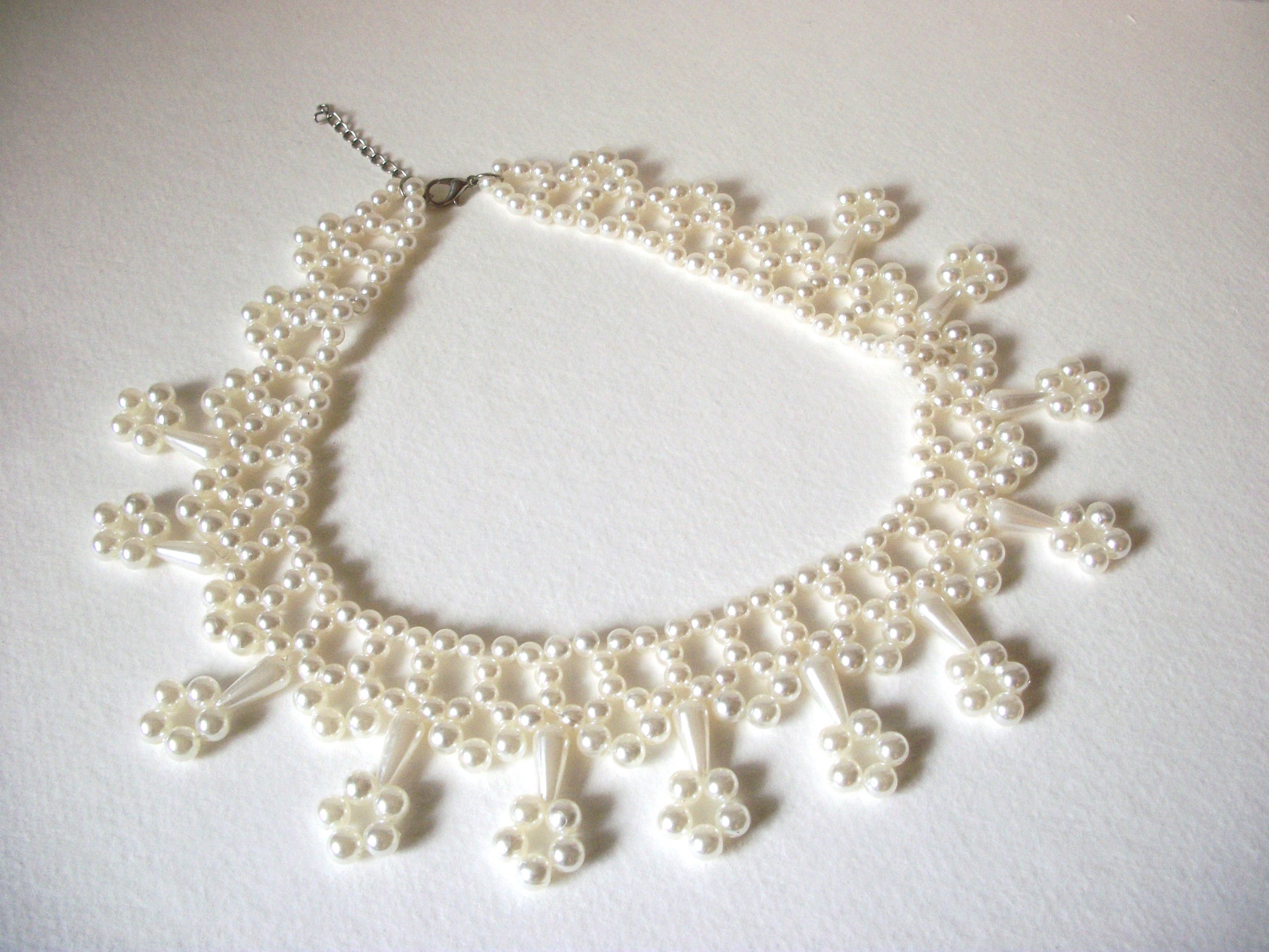 Hand Strung Faux Pearl Necklace 41420