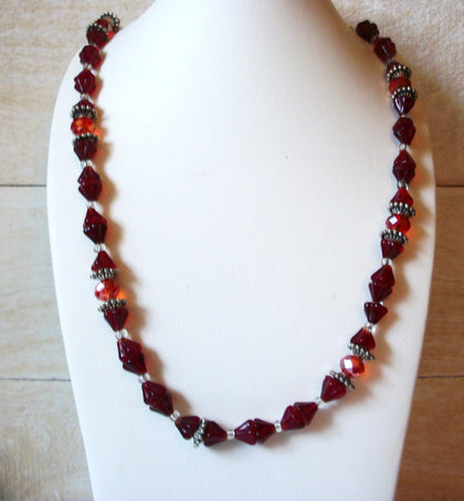 Hand Crafted Red Czech Glass Necklace 41520